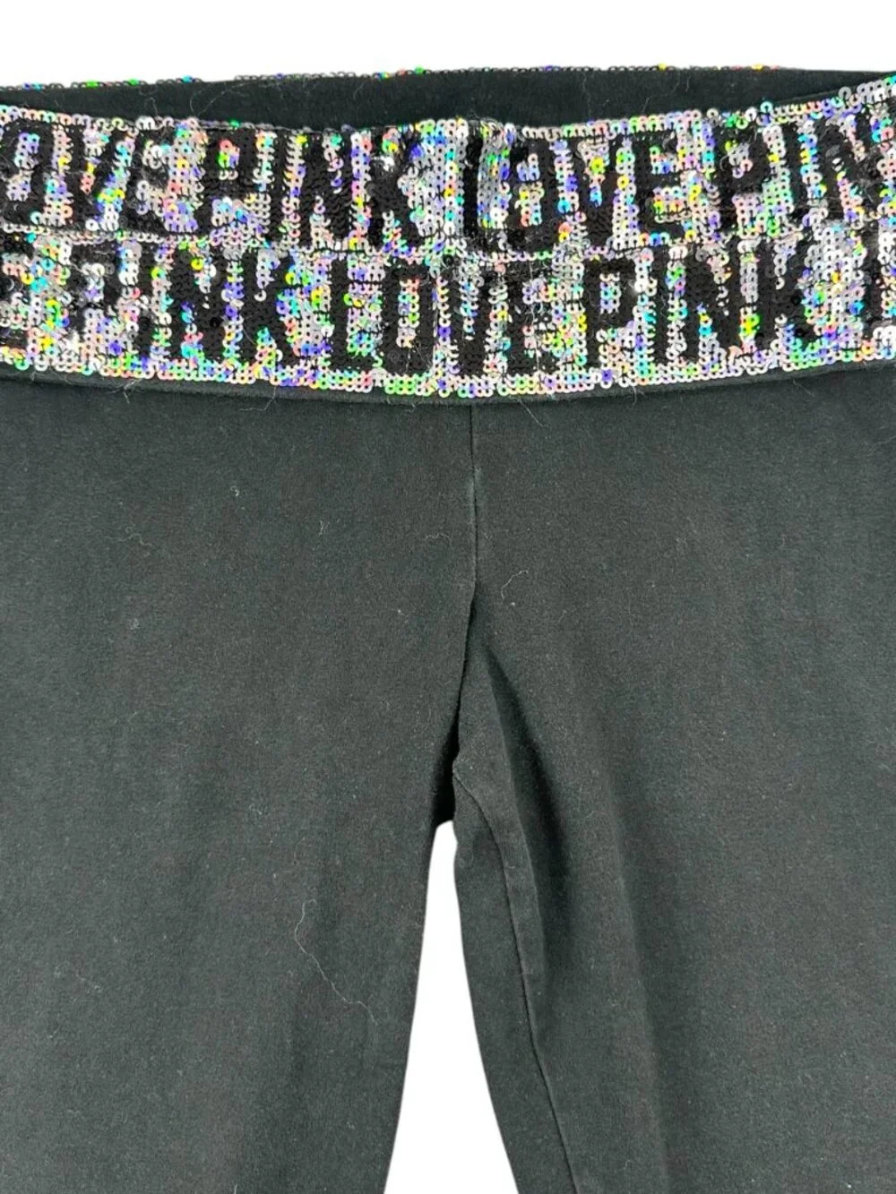 Rare Y2K VS PINK Sequin‎ Foldover Leggings